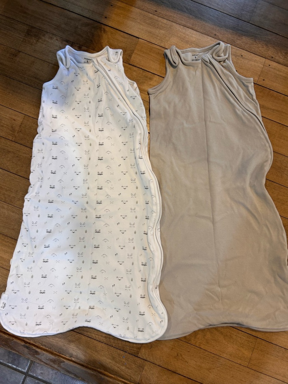 2-Pack Baby Sleep Sacks in Beige and White